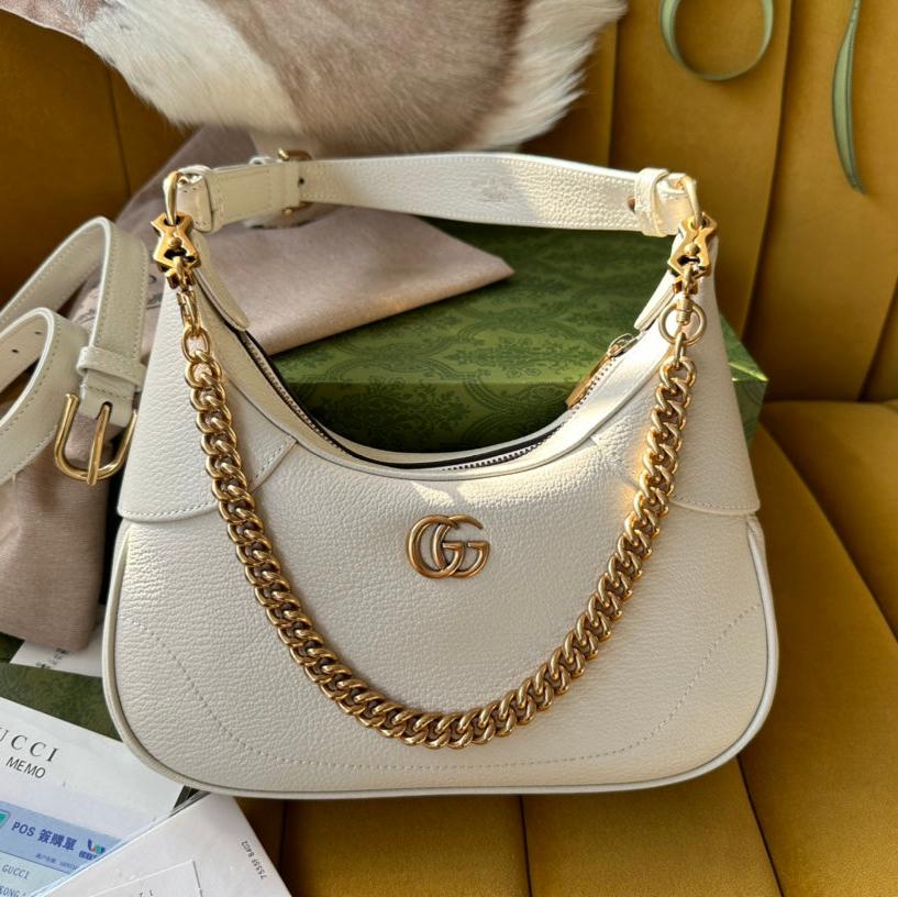 CALYPSO BAG 35 IN WHITE LAMBSKIN GOLD HARDWARE