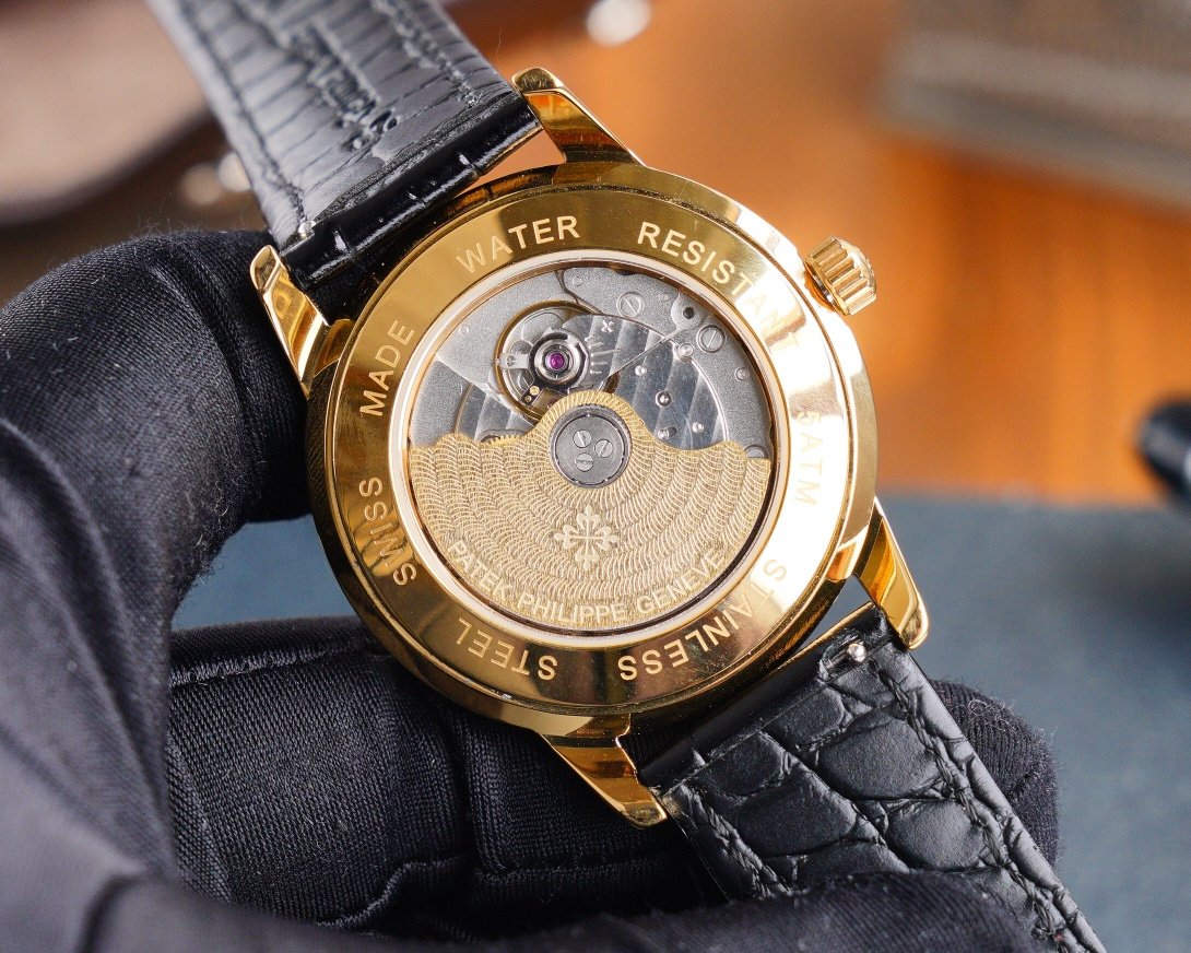 PATEK CALATRAVA 40 GOLD CASE BLACK WHITE DIAL