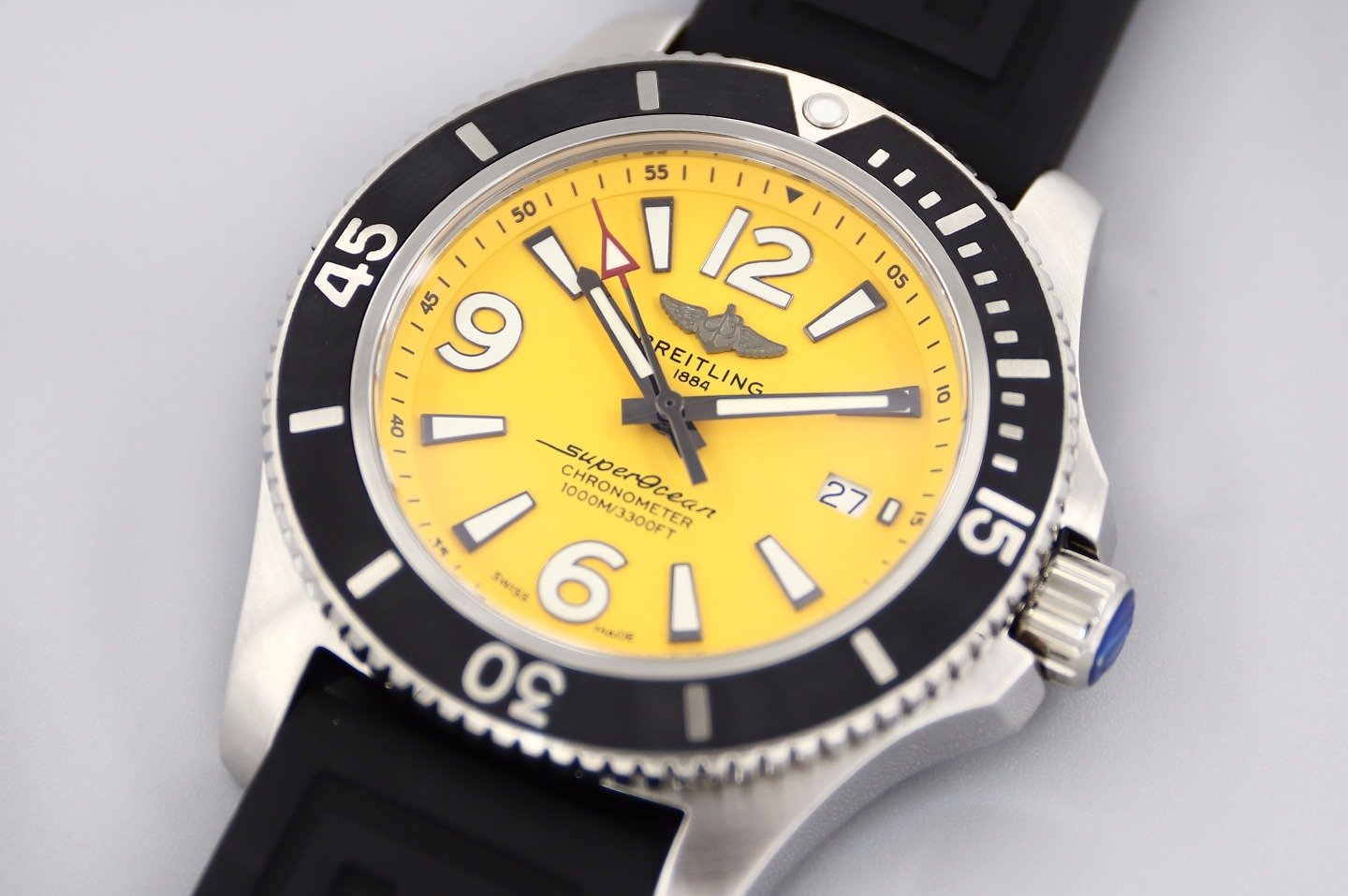 SUPEROCEAN 44MM YELLOW DIAL RUBBER STRAP