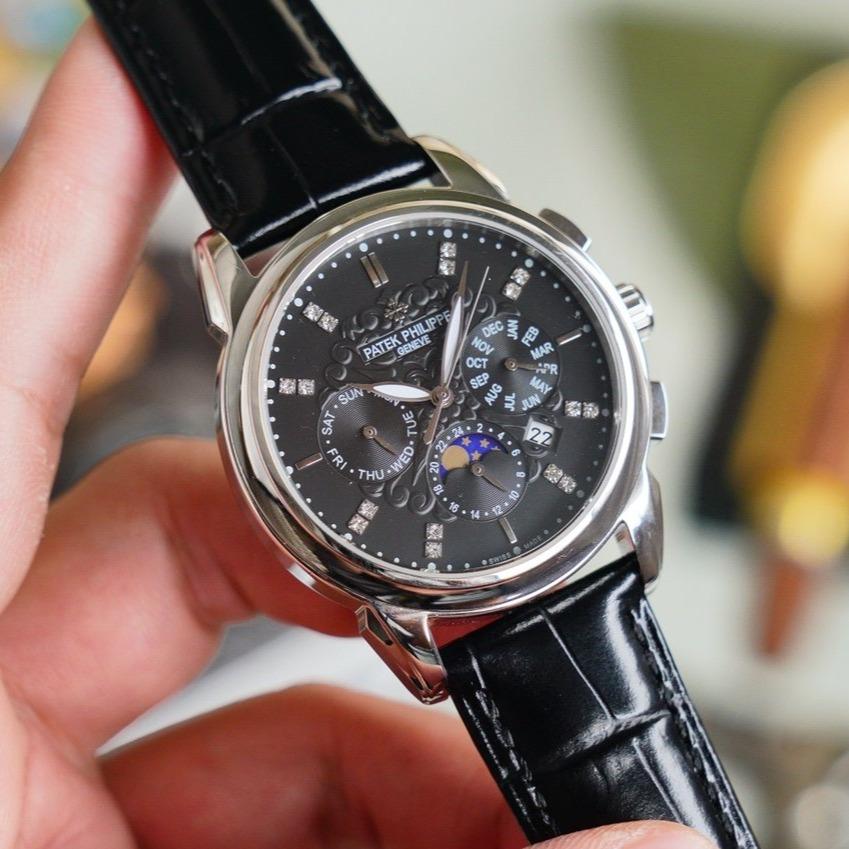 PATEK ANNUAL CALENDAR 42MM MOONPHASE LEATHER STRAP