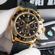 DAYTONA 40MM GOLD CASE BLACK RUBBER STRAP