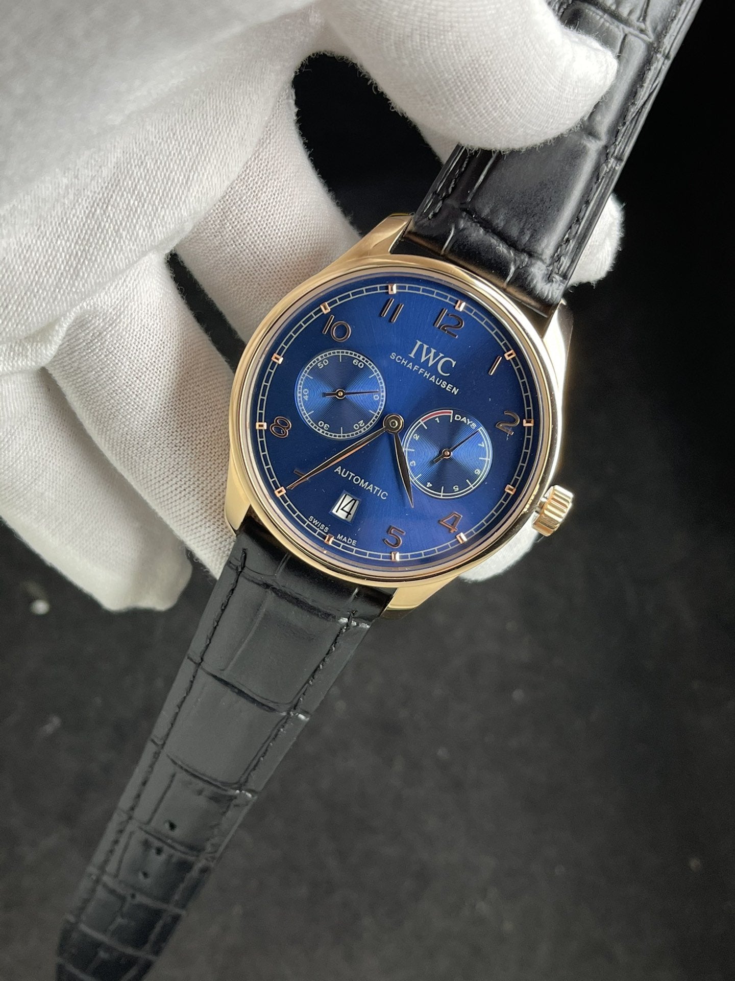 PORTUGUESE 7 DAYS 42MM ROSE GOLD CASE BLUE DIAL