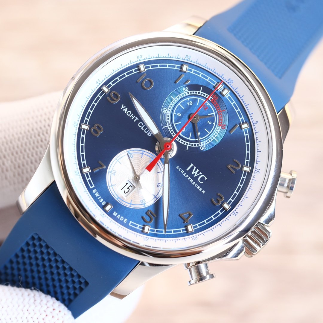 PORTUGUESE YACHTCLUB 45MM STEEL CASE BLUE DIAL CHRONOGRAPH