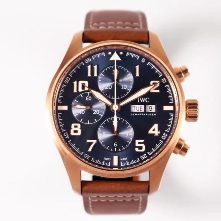 PILOT DAY-DATE CHRONOGRAPH RED GOLD BLUE DIAL
