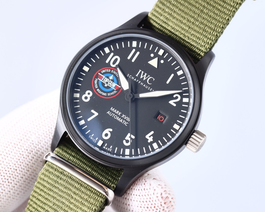PILOT TOPGUN 41MM BLACK CERAMIC KHAKI TEXTILE