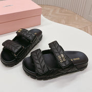 Miumiu Sandal Black Sheepskin 133357