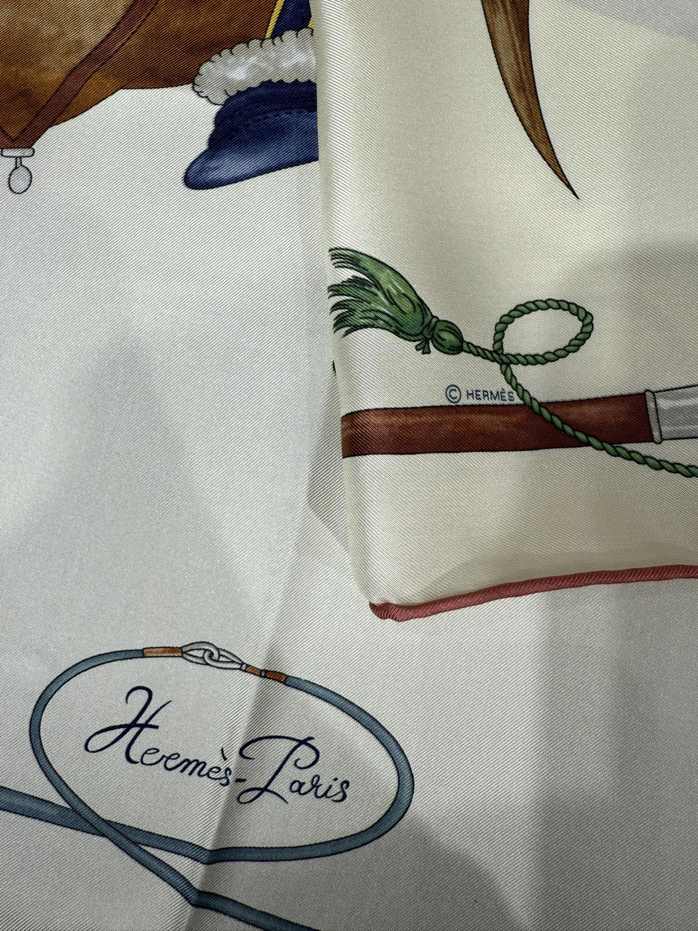 Hermes 2026 Grand Galop 90cm Scarf Cream mix colors Silk