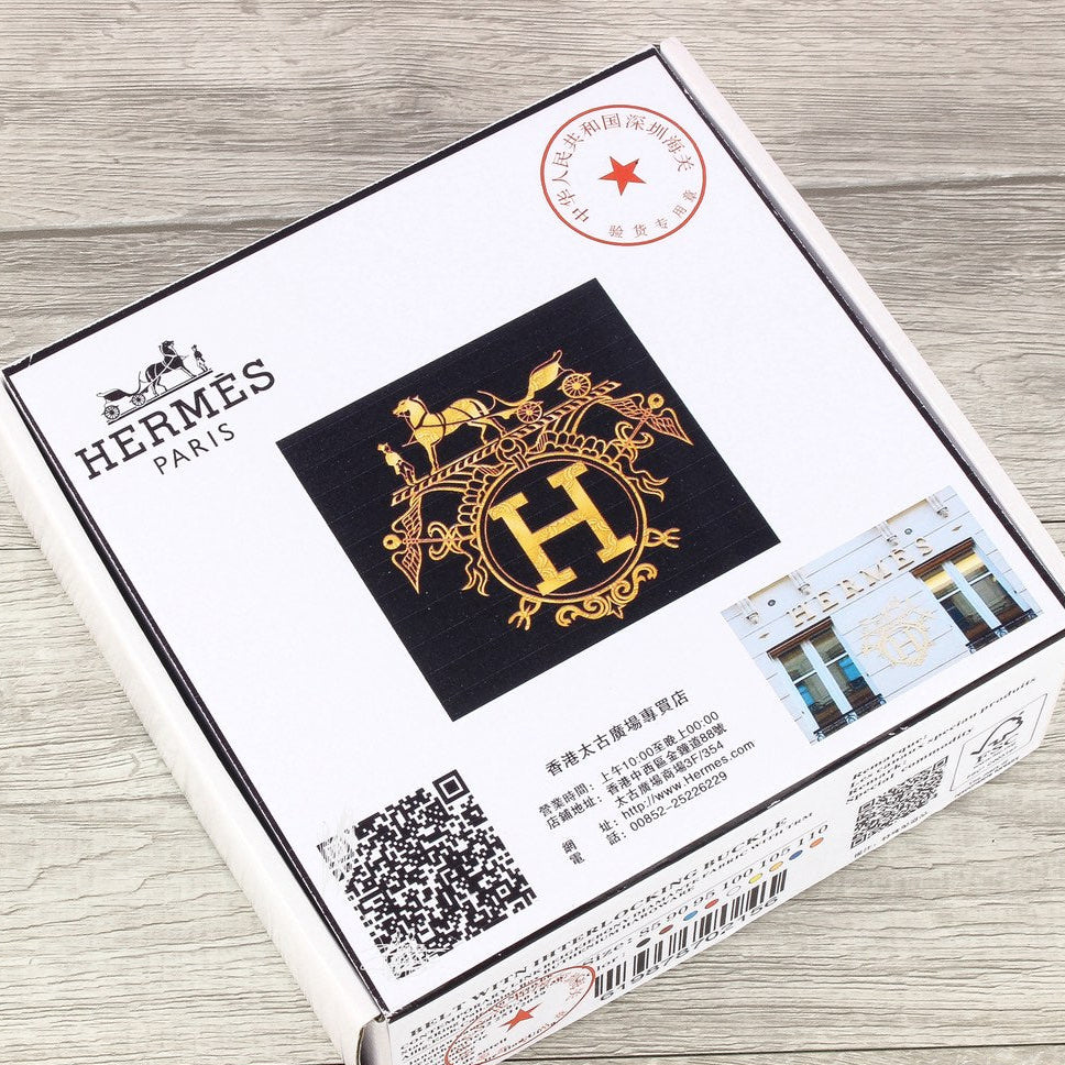 HM Original Belt 38mm Black Crocodile Pattern Gold Buckle 620264