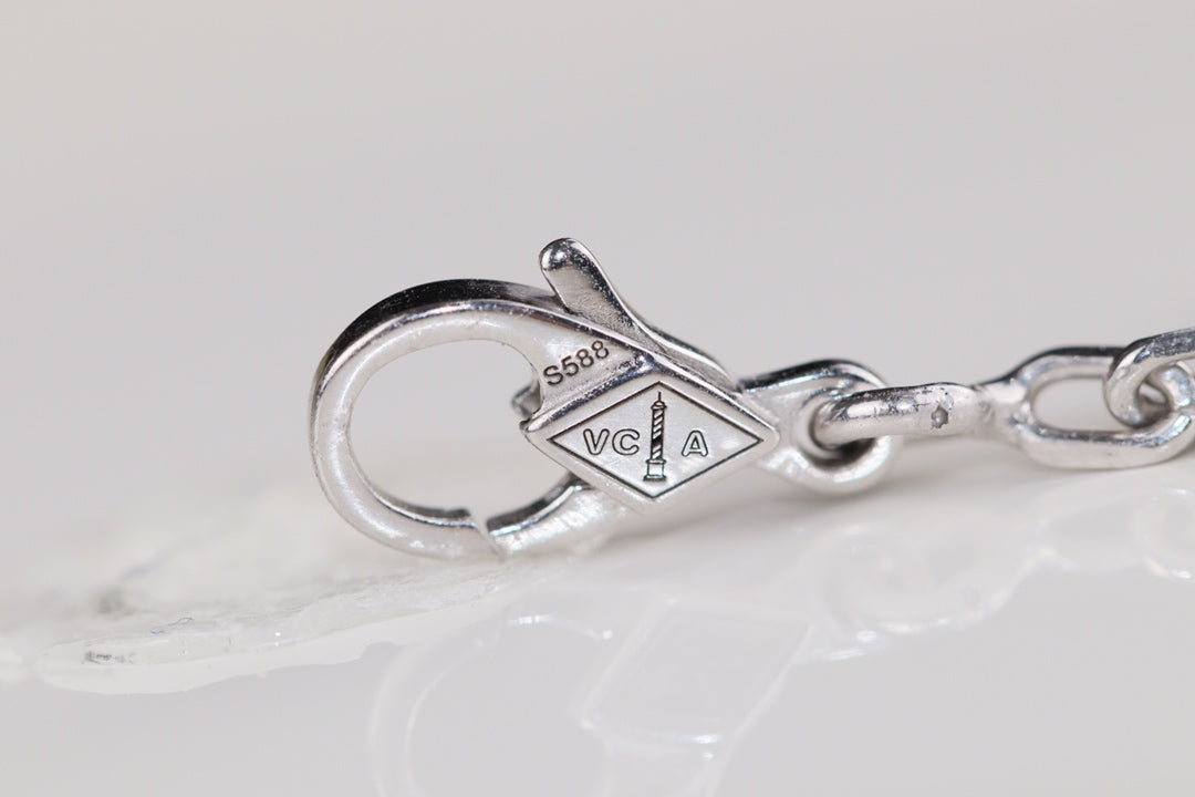 VCA Clover Blue Mop 5 Motifs Sliver Bracelet