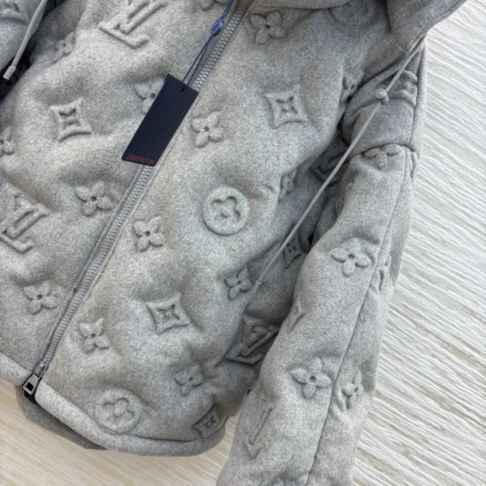 Louis Vuitton 2025 Monogram Boyhood Puffer Jacket Grey Cashmere