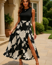 ELLANA - Sleeveless Floral Dress #VEV34065