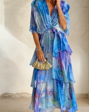 MASARA - Floral Layer Dress #VEV29267