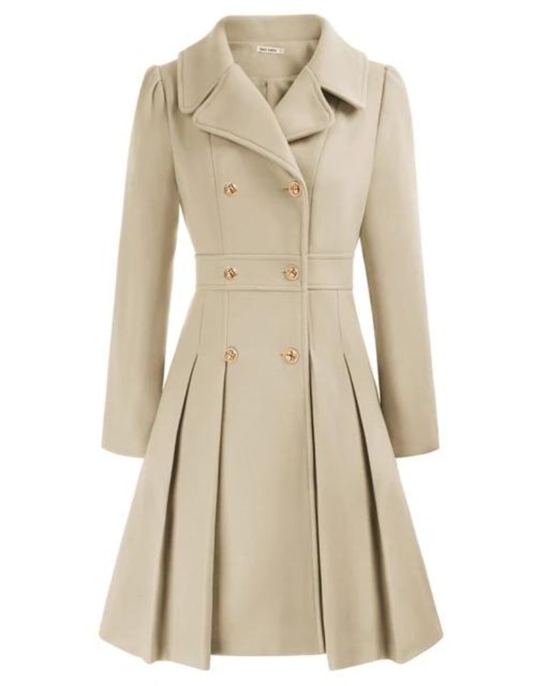 CARIS - PLEATED WOOL COAT #RSA11789R