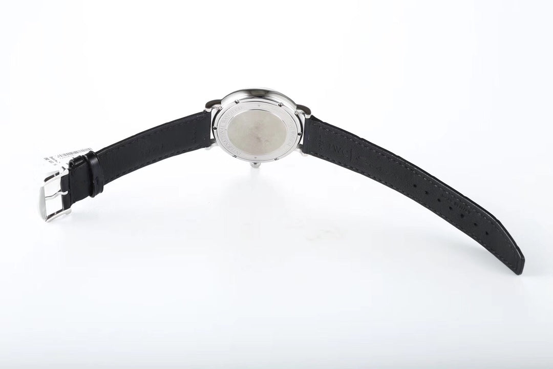 IWC Portofino 40mm Blue Dial Steel Case Black Crocodile Leather
