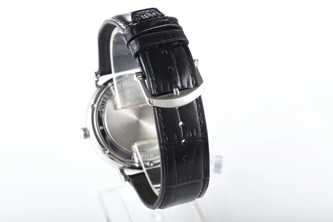 IWC Portofino 40mm Black Dial Steel Case Black Crocodile Leather Strap