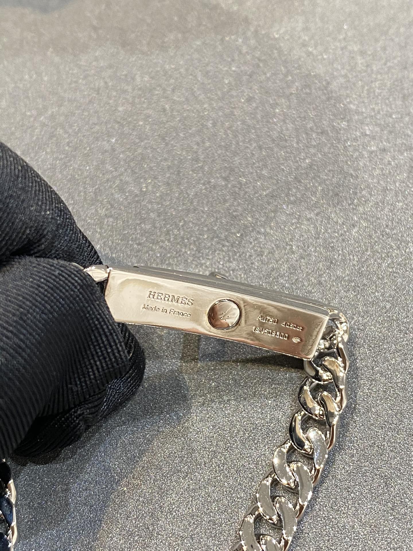 H Kelly Gourmette Sliver Diamond Bracelet