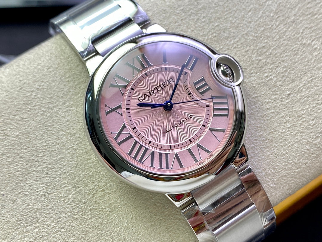 Cartier Balloon 36mm Silver Pink Dial