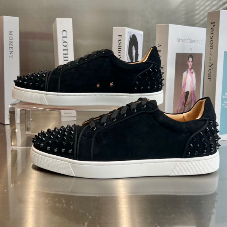 CL Louise Junior Spikes Sneaker Black White Suede 332107