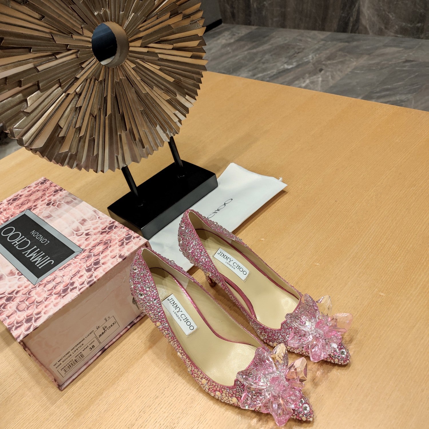 Jimmy Choo Alia 85 Rose mix color Crystal-embellished Pump