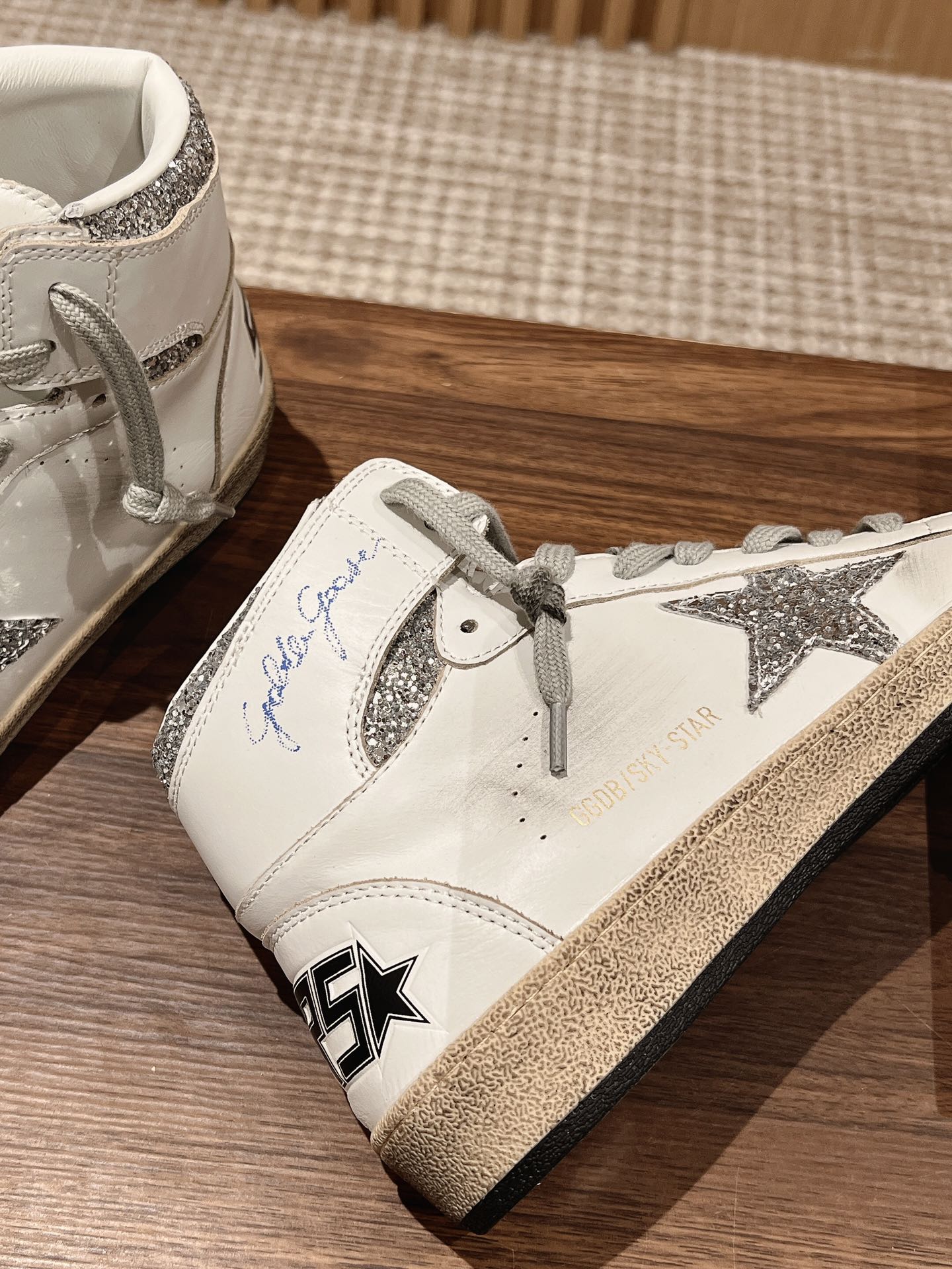 Golden Goose 2025 High-Top Sneaker White Silver Cowhide 170576