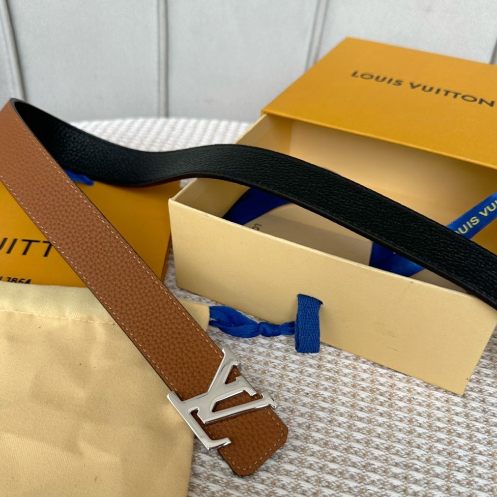 LV Reversible 30mm Belt Brown Black Taurillon Leather