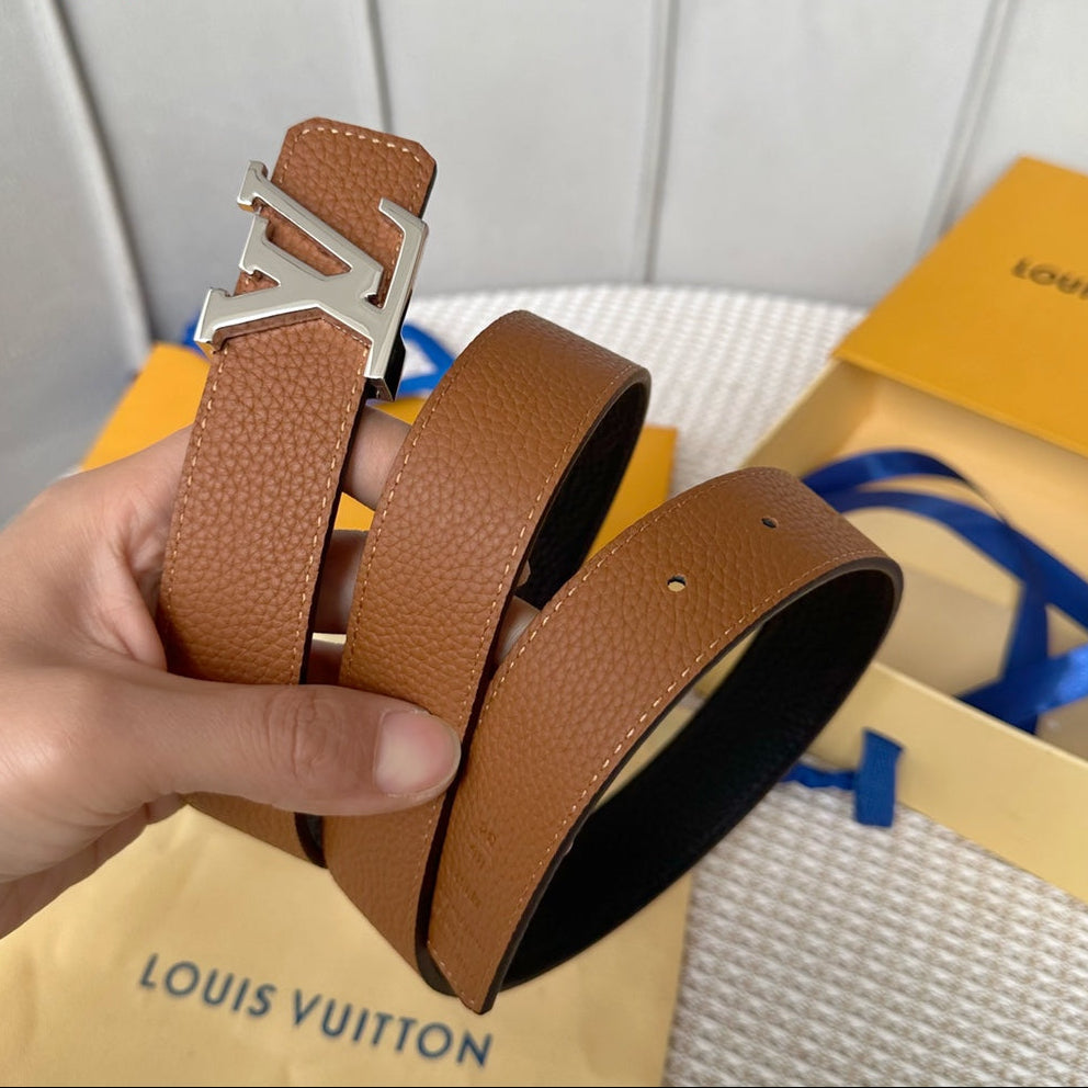 LV Reversible 30mm Belt Brown Black Taurillon Leather