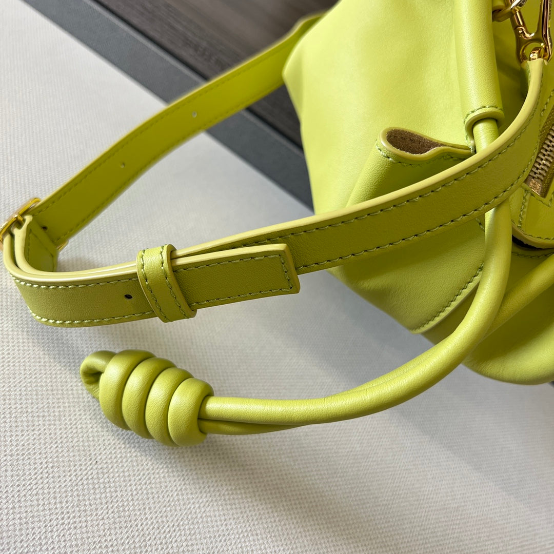 Loewe Small Dumpling Bag 35 Lemon Yellow Calfskin 280647