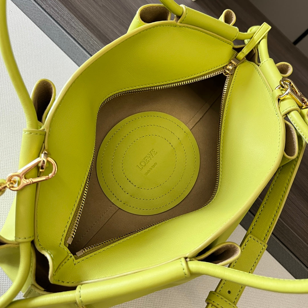 Loewe Small Dumpling Bag 35 Lemon Yellow Calfskin 280647