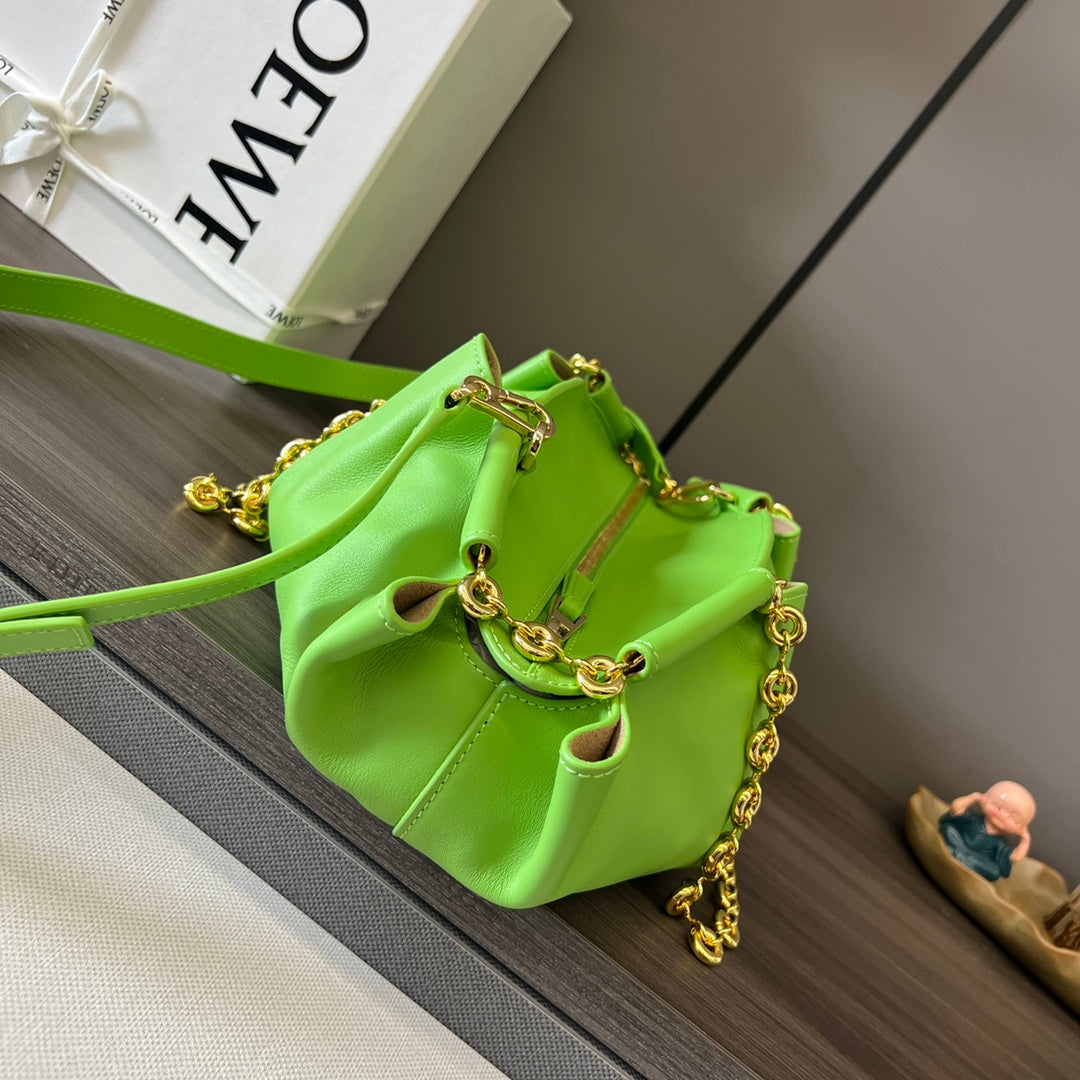 Loewe Small Dumpling Bag 35 Green Calfskin 280643