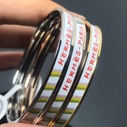 H Enamel Bangle White Green Bracelet