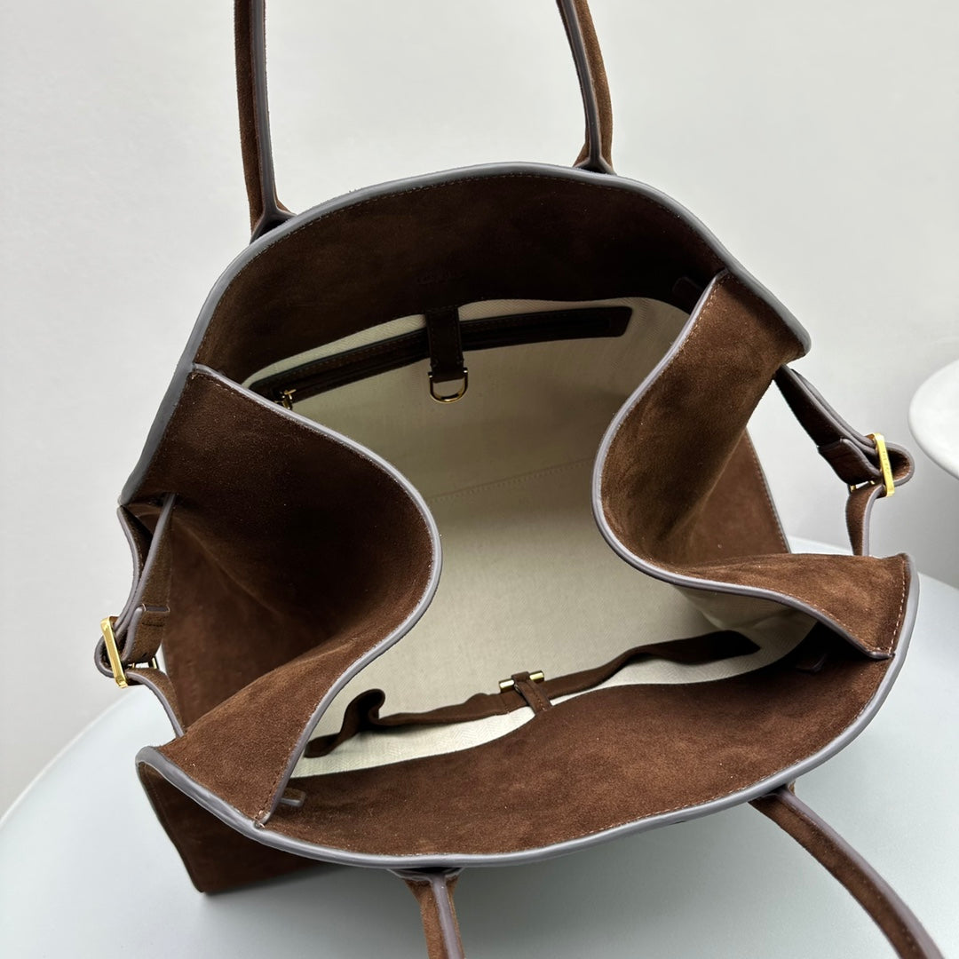 The Row Margaux 15 38cm Tote Bag In Suede