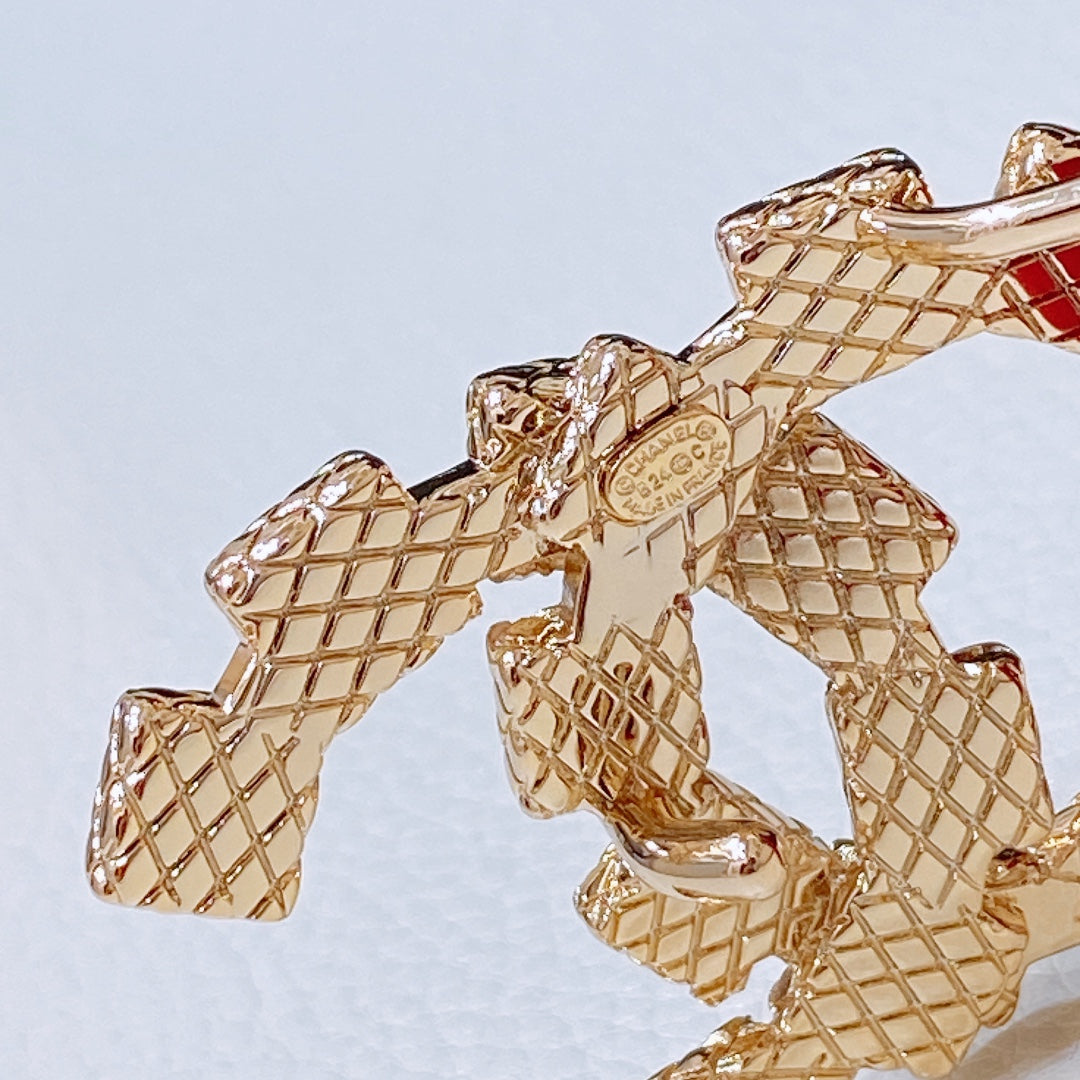 CHANEL BELT 3CM IN DODGER BLUE AND BLACK LAMBSKIN WITH CRYSTAL GOLD HARDWARE