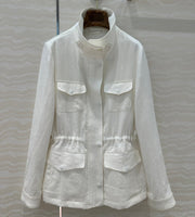 LP 25 Stand-up Collar Jacket White Cotton Polyester 265165