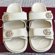 GC sandal with Double G White Calfskin 291023