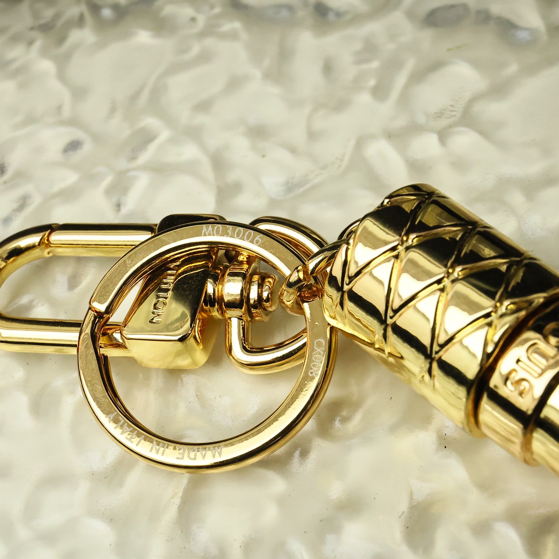 LV Gold Lipstick Bag Charm Keychain
