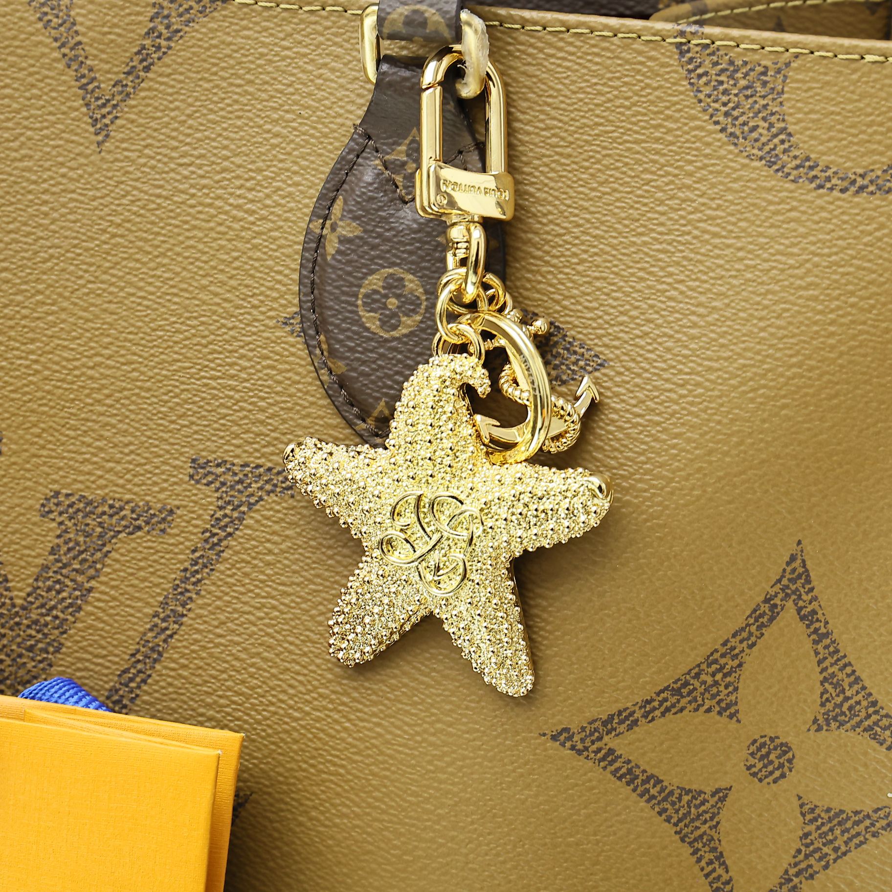 LV Gold Starfish Charm and Keychain