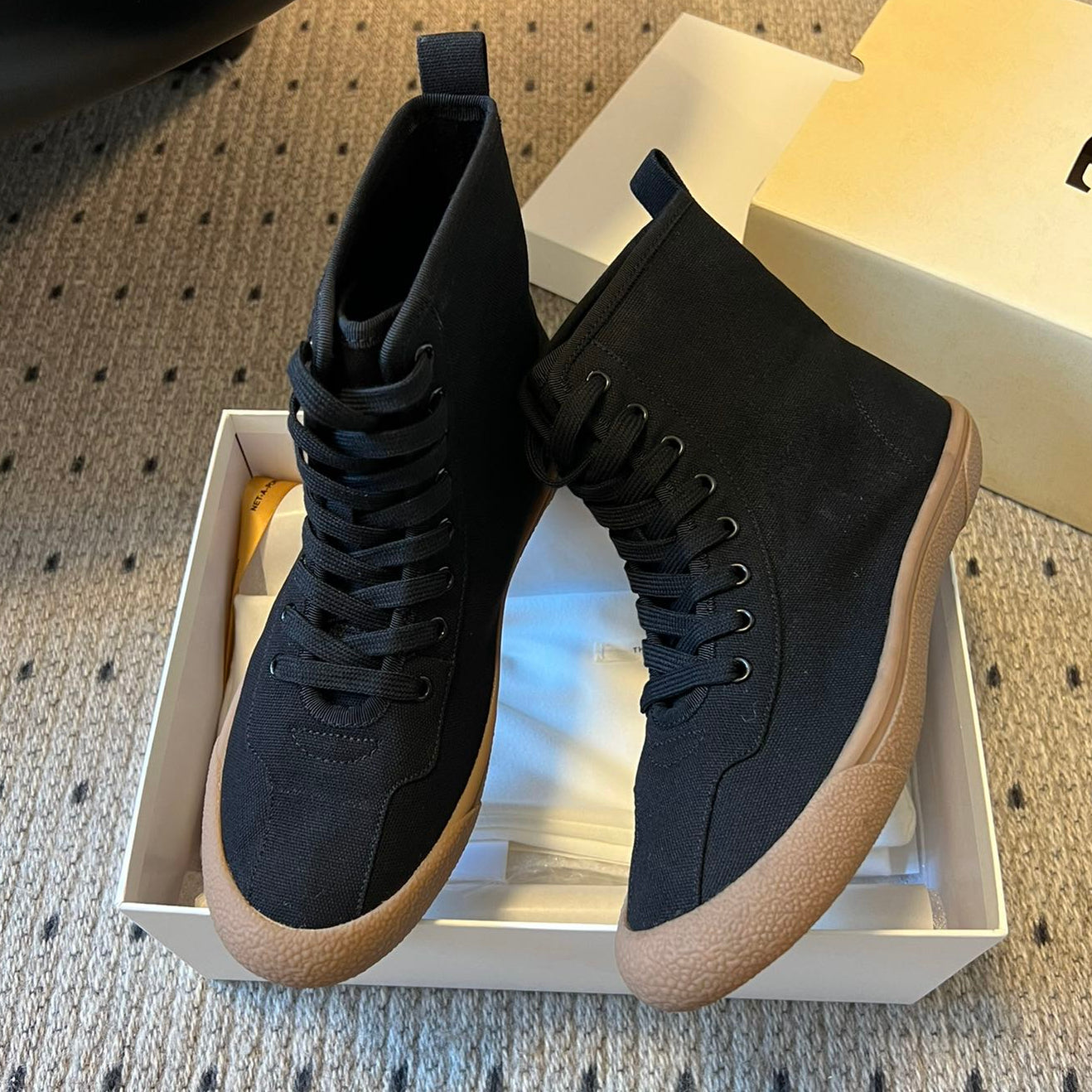 The Row 2025 High Sneaker Black Canvas 561613