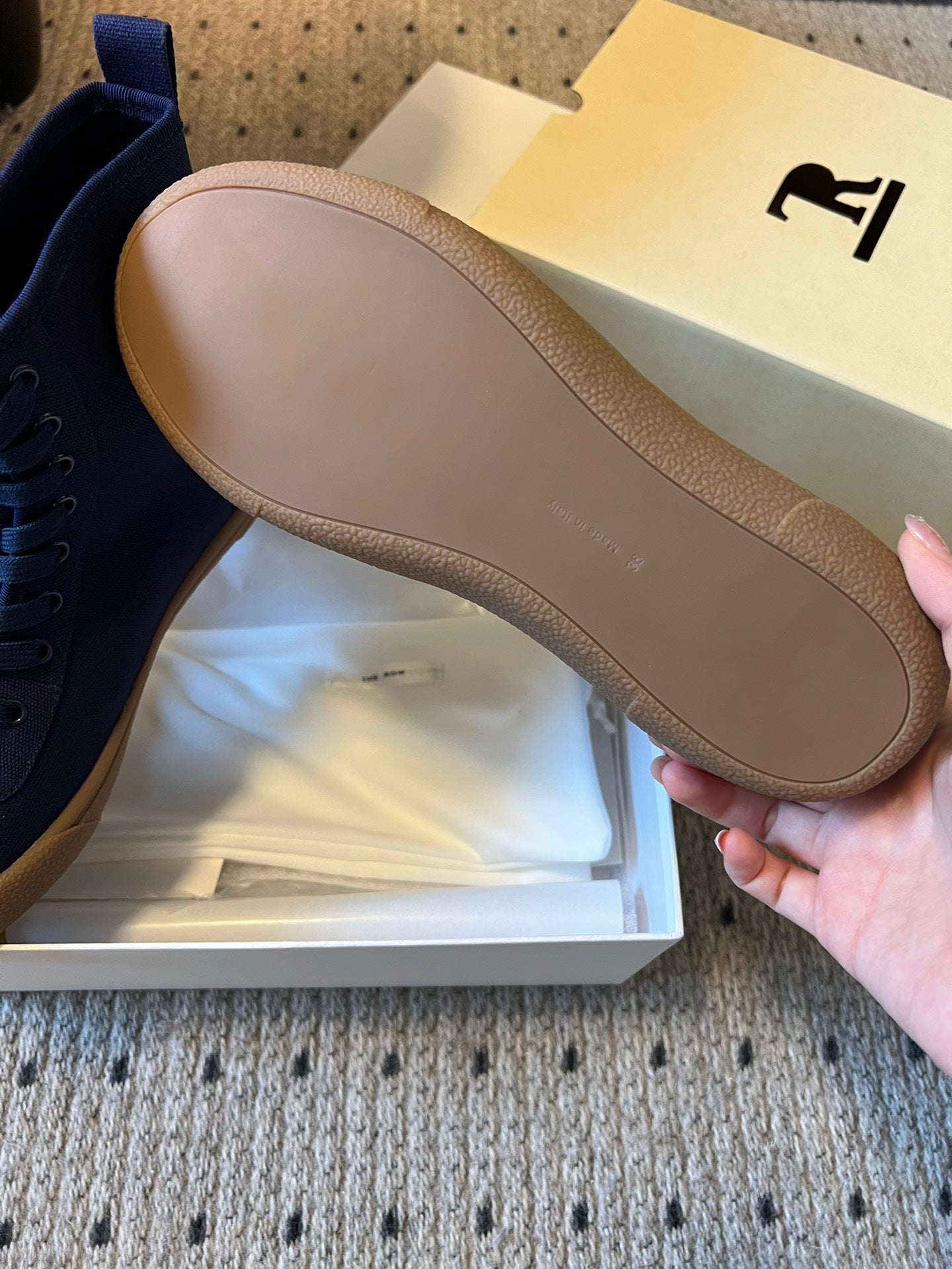 The Row 2025 High Sneaker Blue Canvas 561614