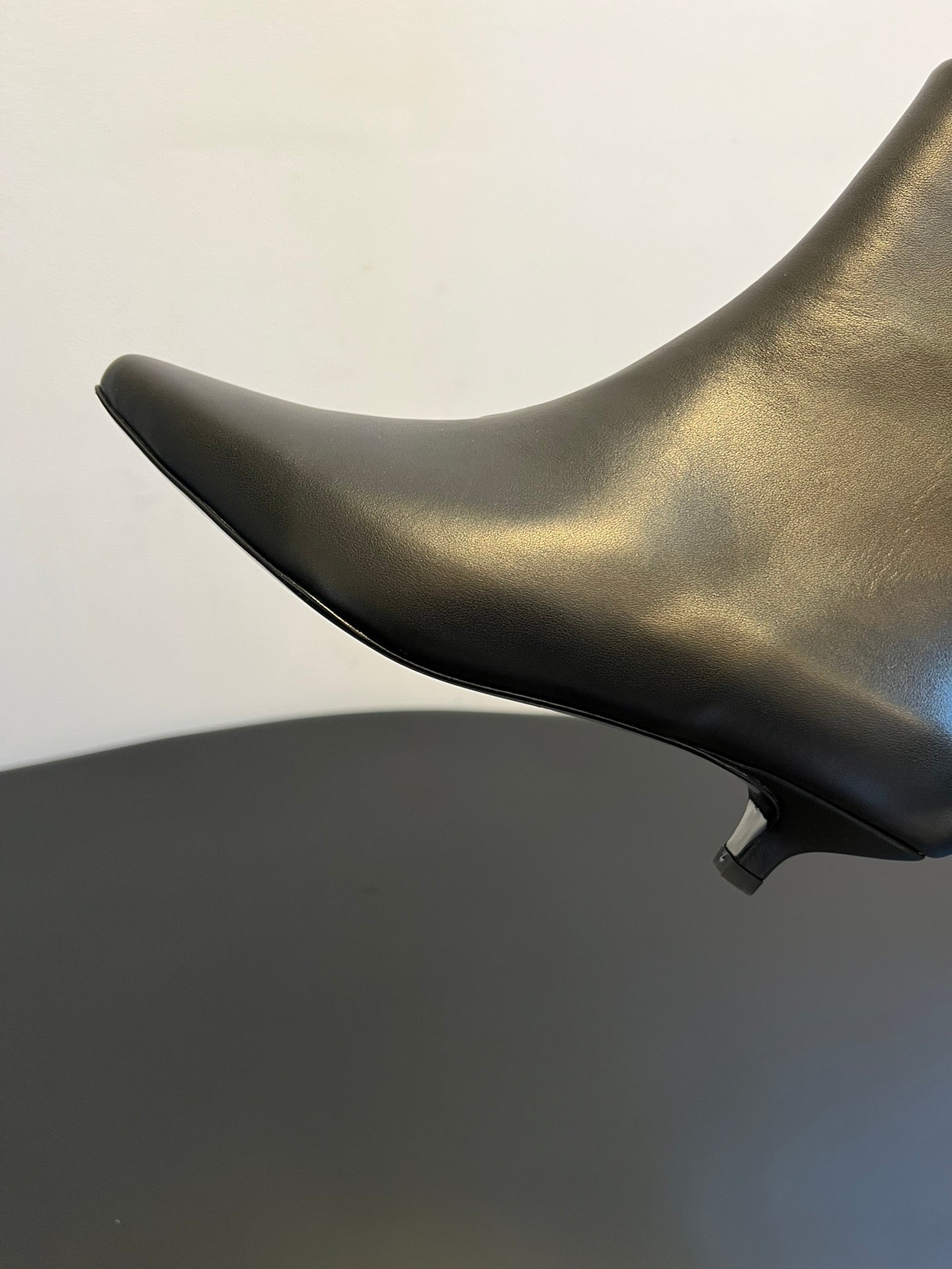 The Row 2025 Heel Leather Ankle Boot Black Calfskin 561612