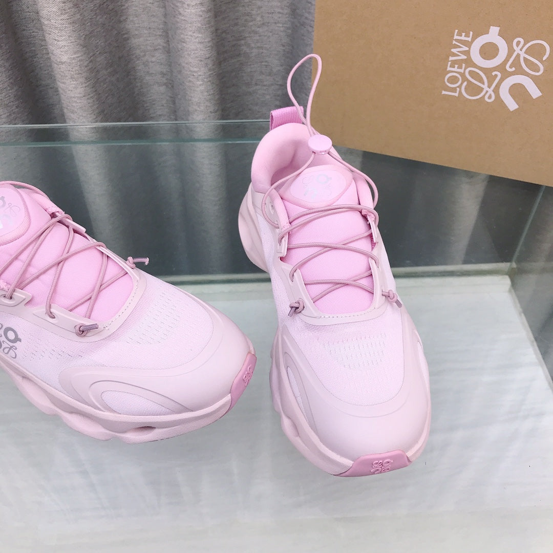 Loewe 2025 x On Cloud Solo Running Sneakers Pink Nylon Calfskin 553513