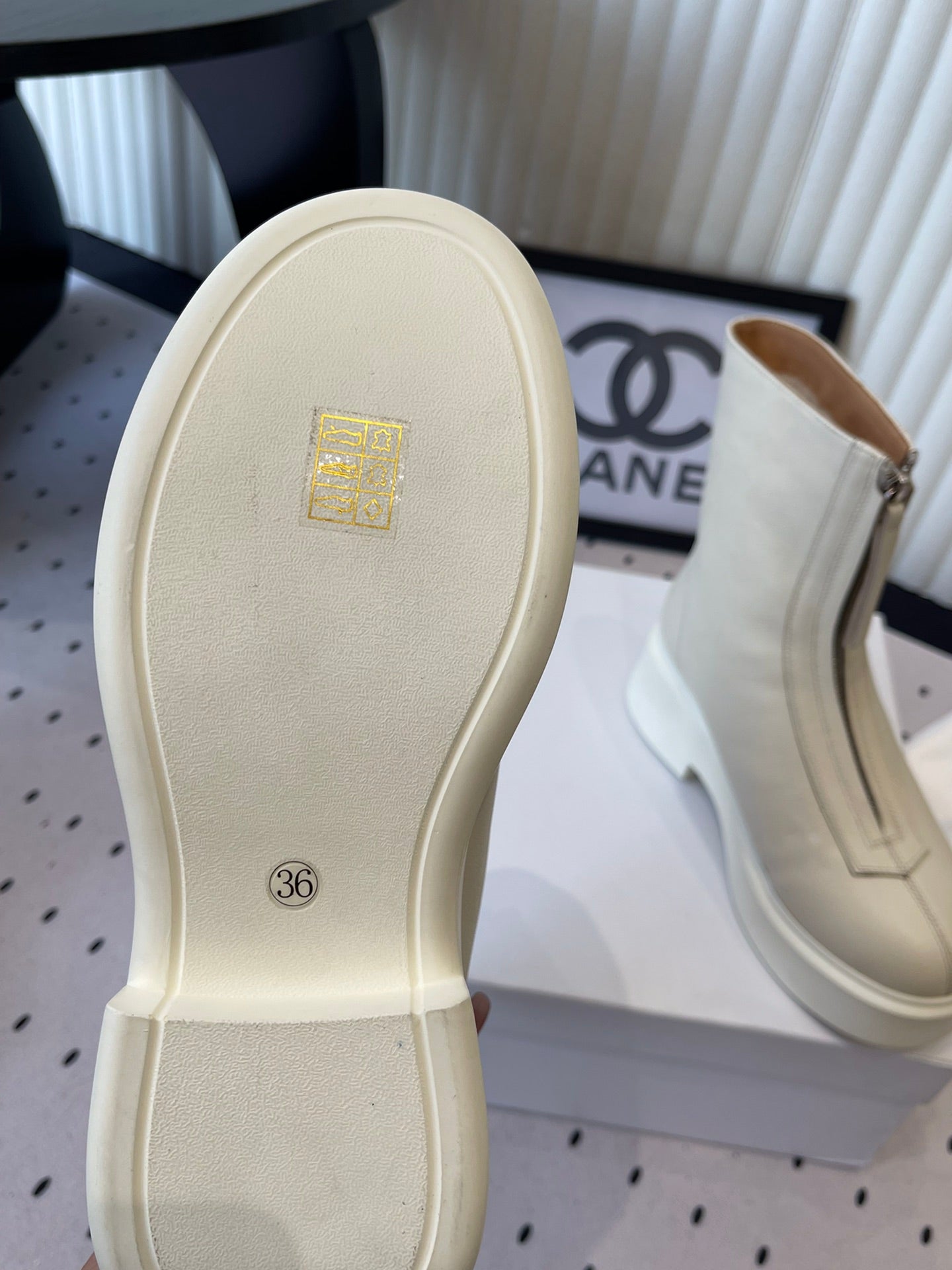 The Row 2025 Zipped Ankle Boot White Cowhide 554601