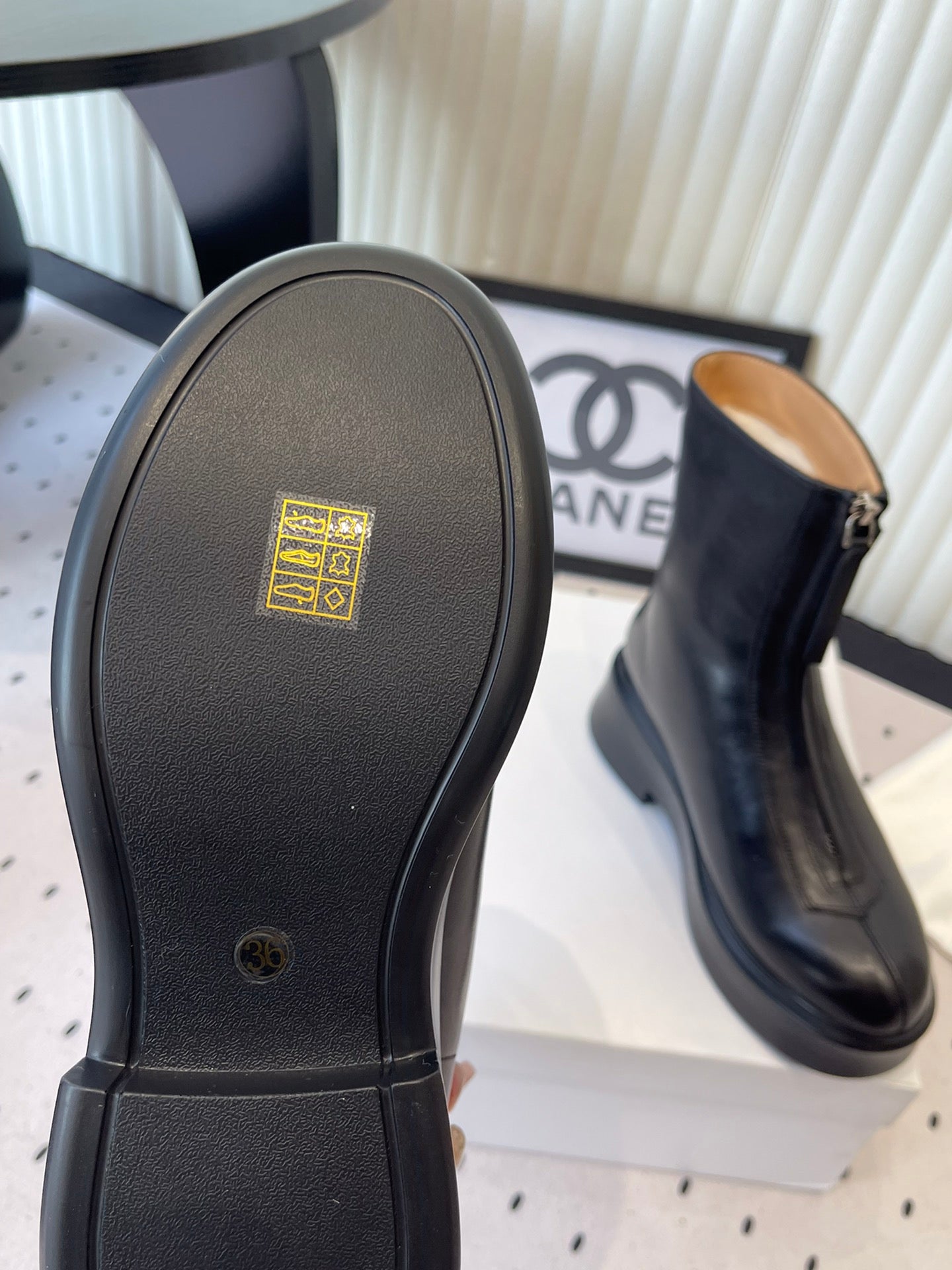 The Row 2025 Zipped Ankle Boot Black Cowhide 554602