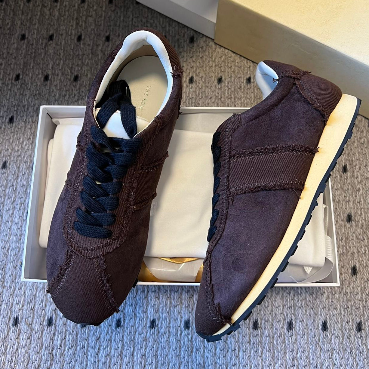 The Row 2025 Sneaker Brown mix Black Suede Canvas 561648