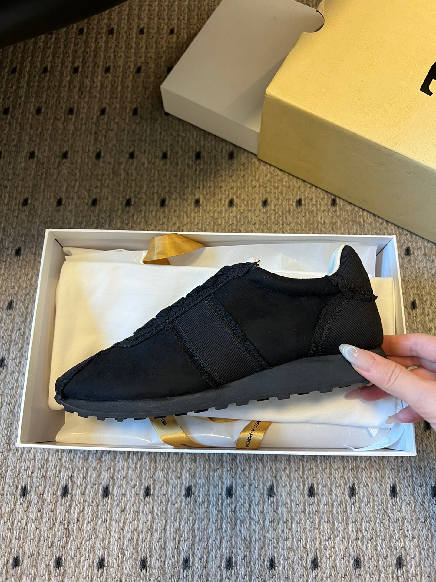 The Row 2025 Sneaker Black Suede Canvas 561647