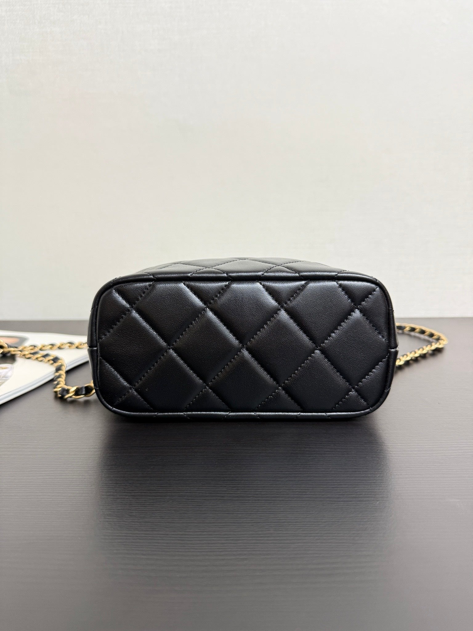 Chanel 2026 Matelassé Pearl Chain Bag Black Lambskin