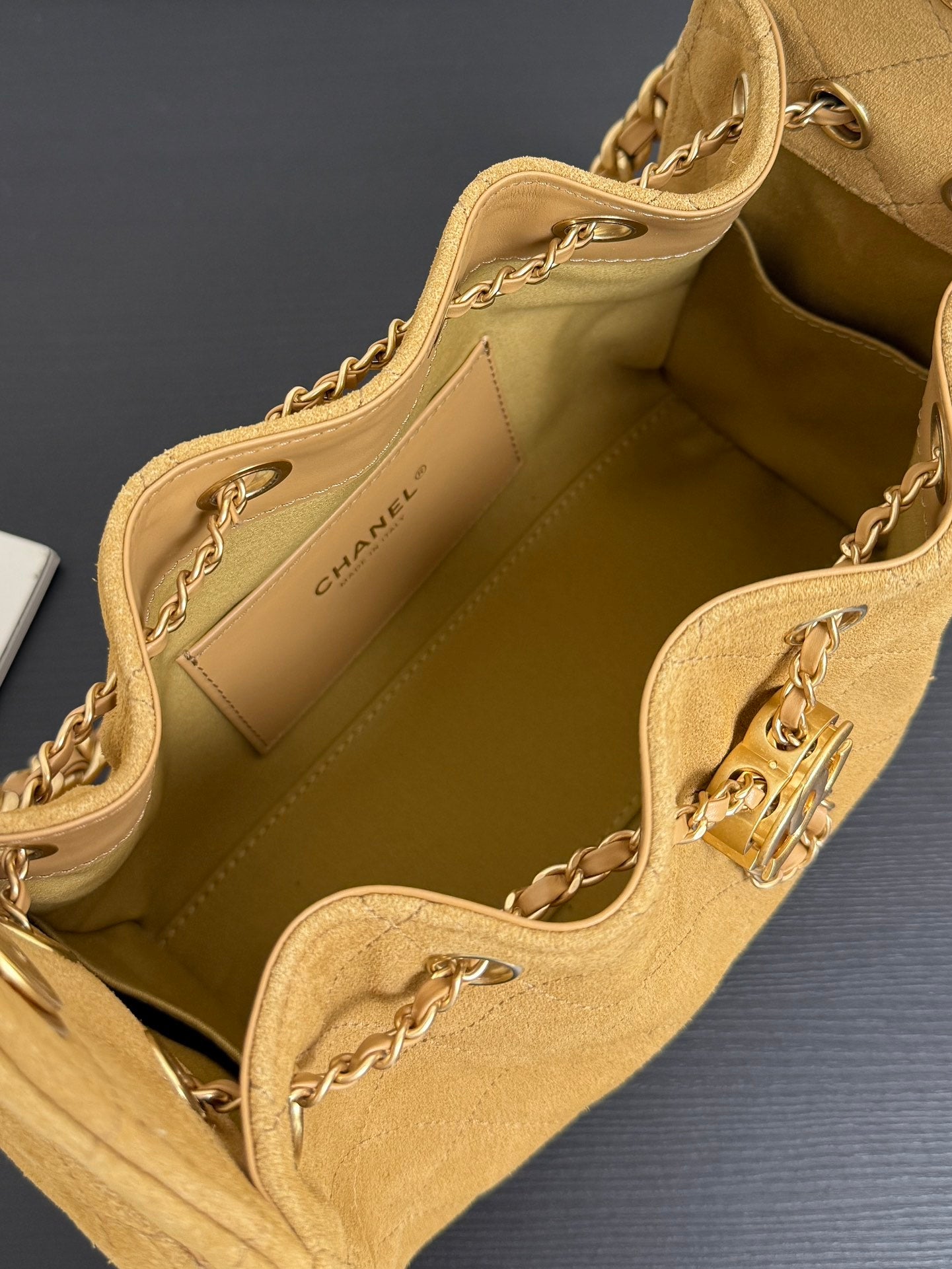 Chanel 2026 Hobo Bag Tan Suede