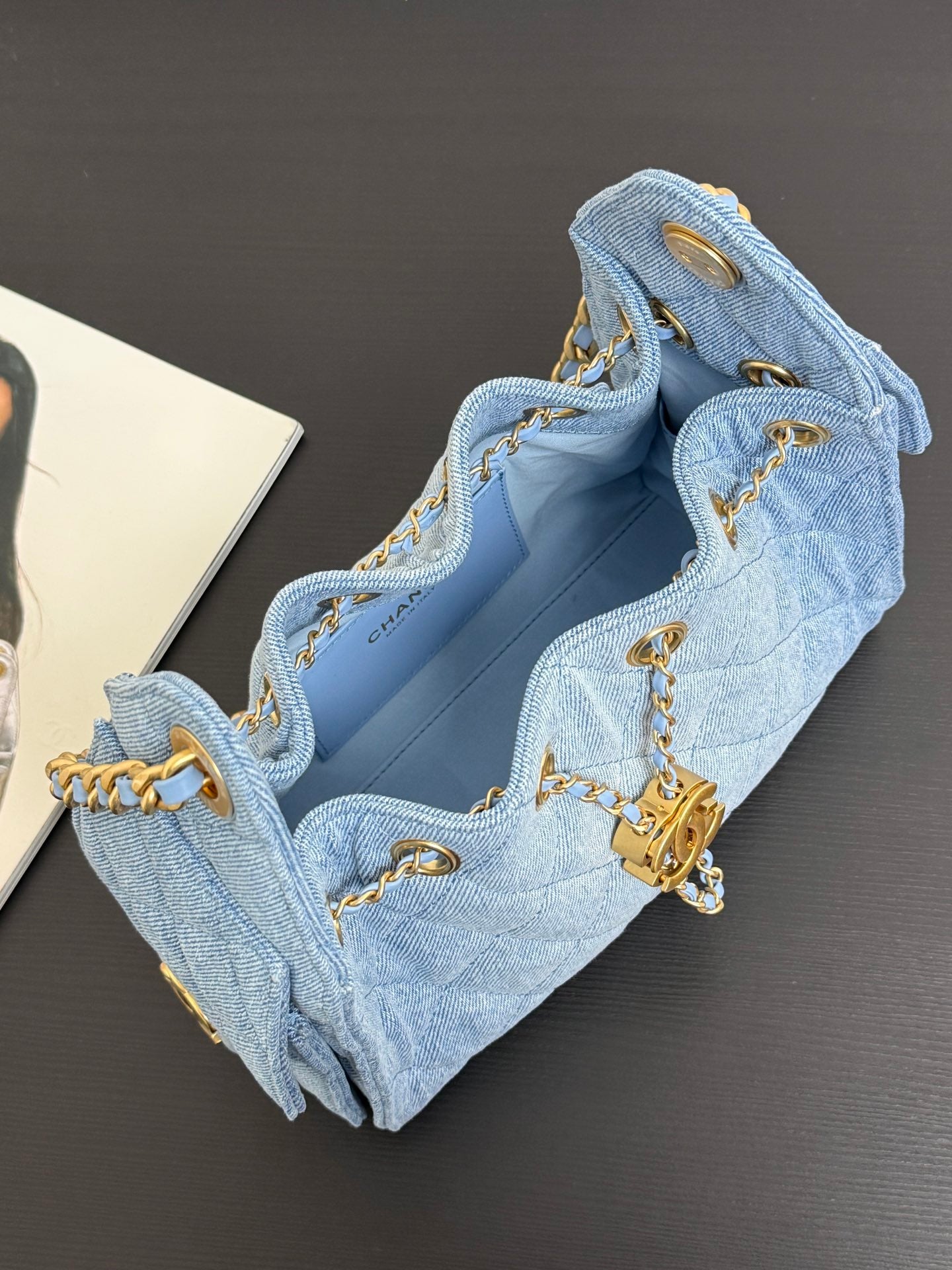 Chanel 25 Hobo Bag 22cm Blue Denim