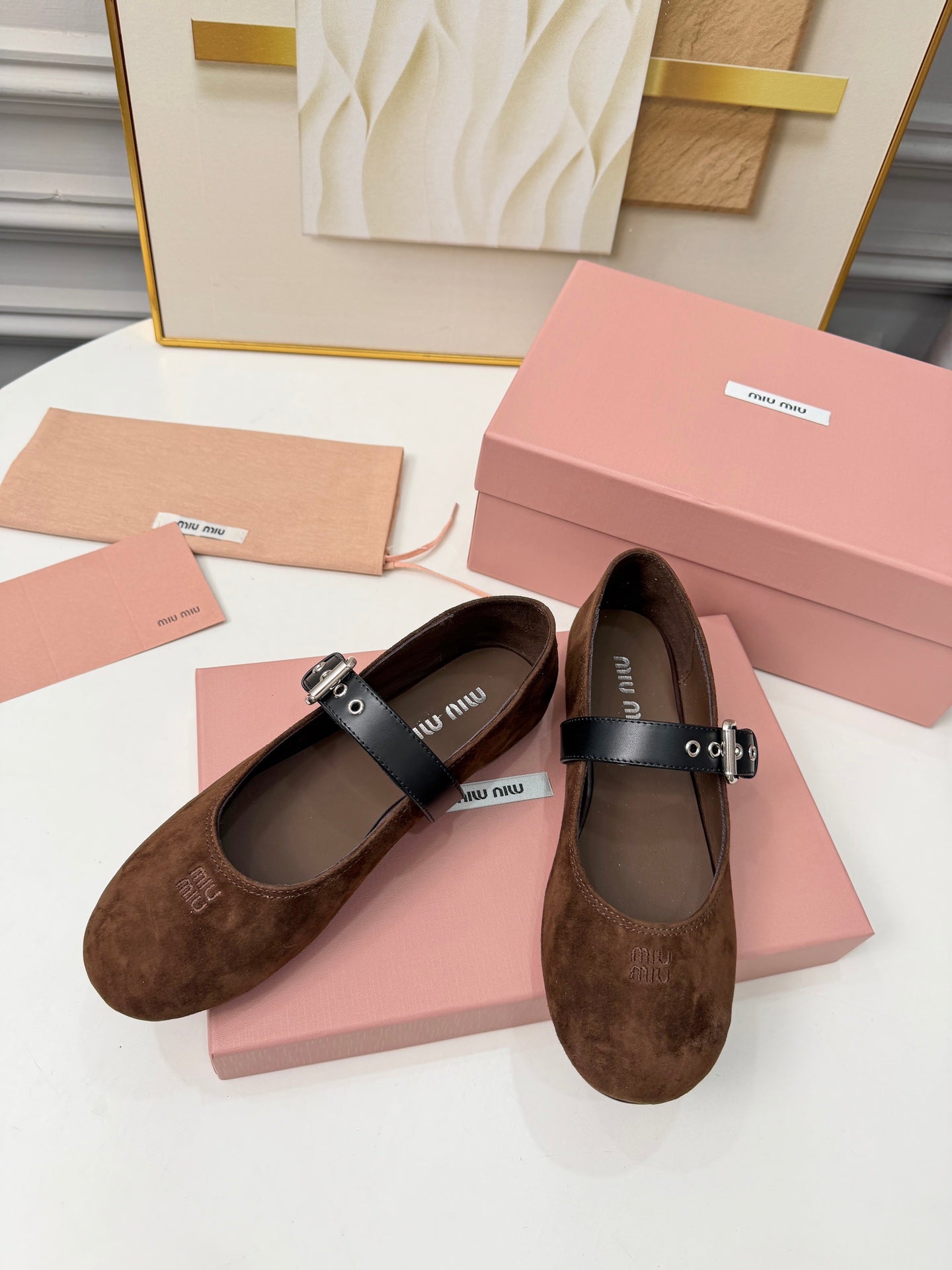 Miumiu 2026 Ballet Flats Suede Sheepskin 956925