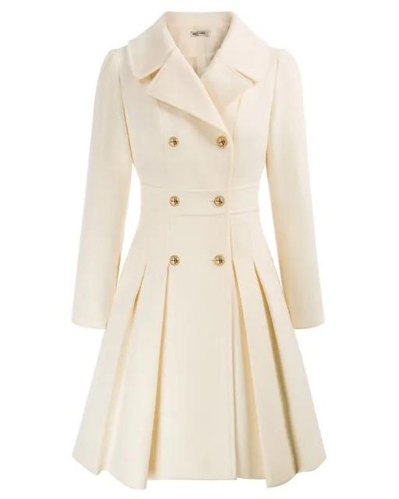 CARIS - PLEATED WOOL COAT #RSA11789R