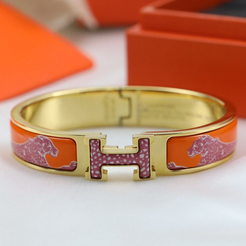 Hermès Clic H Orange mix Pink Bracelet